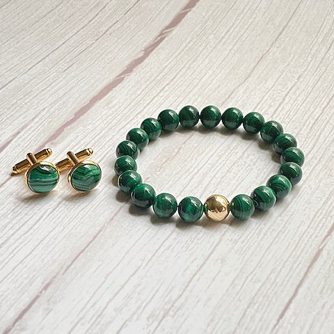 Malachite Cufflink Set image 1
